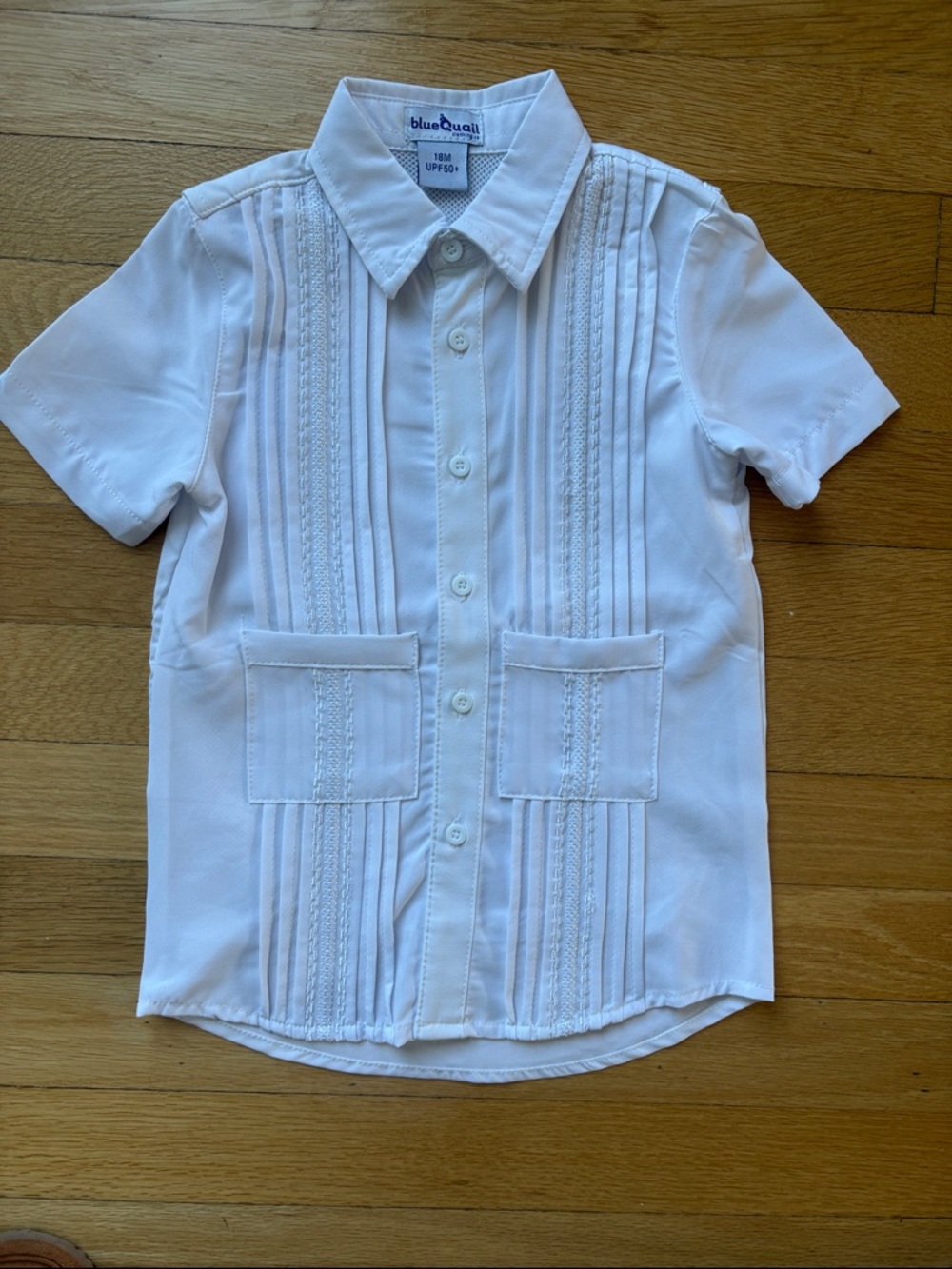 BlueQuail Girls, size 18 month, Short Sleeve Button Front pleated dress